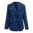 thumbnail image 2 of Vedolay Blazer Jackets for Women Womens Casual Blazers Long Sleeve Business Lapel Collar Work Office Clothes,Blue L, 2 of 4