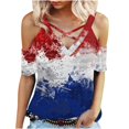 thumbnail image 2 of Fiudx Ofertas Flash Artículos En Oferta Blusa Estampada a La Moda con Cuello En V y Manga Corta para Mujer, 2 of 4
