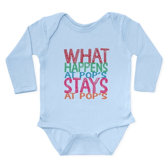 CafePress - What Happens At Pop's Body Suit - Long Sleeve Cotton Baby Bodysuit