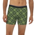 thumbnail image 2 of Men'S Boxer Briefs, Green Plaid Soft And Breathable Mens Underwear Boxer Briefs With Widen Waist, 2 of 2