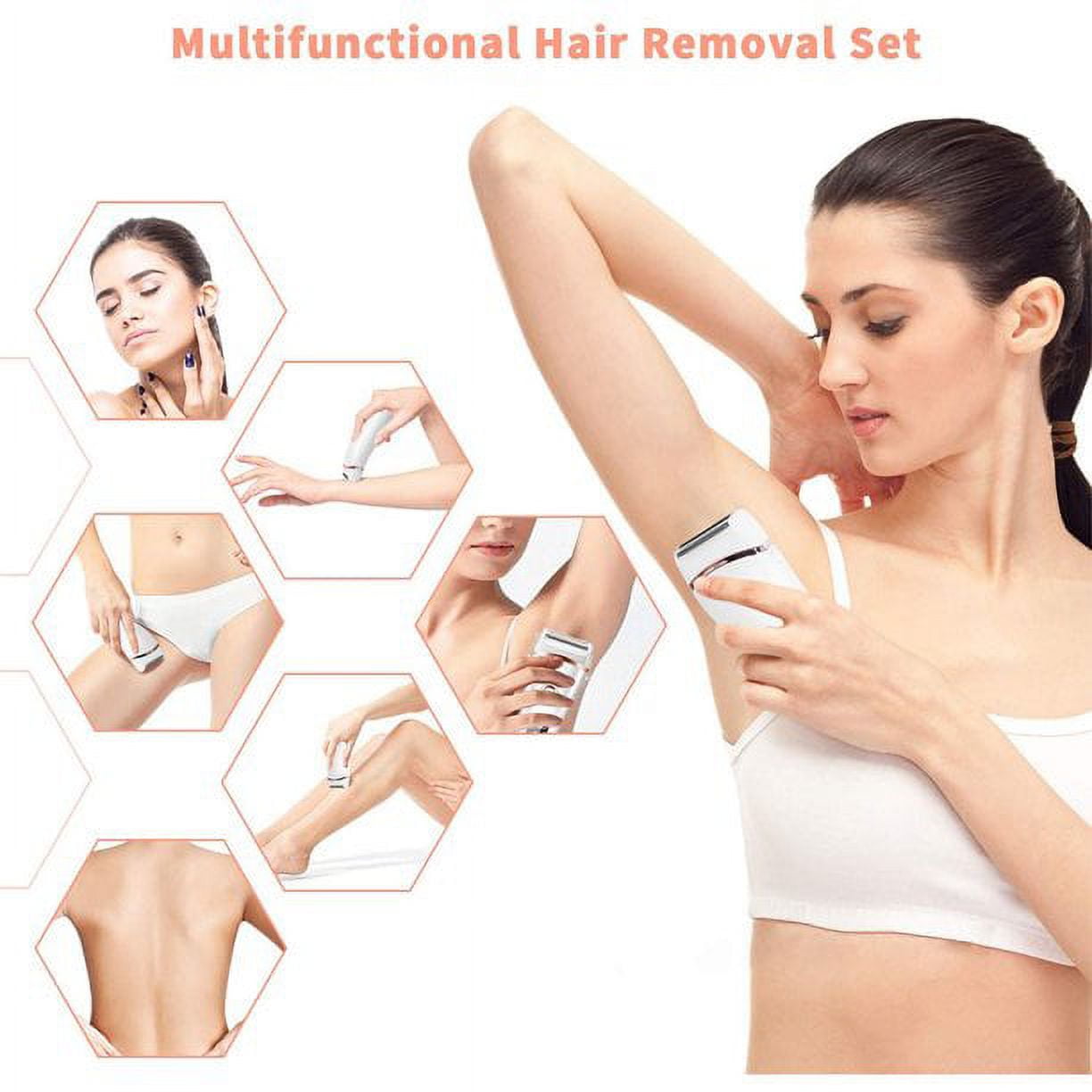 Electric Razor for Women, Hair Removal for Women 3 in 1 Wet & Dry Painless Rechargeable for Face, Legs, Underarms, Portable Waterproof Bikini Trimmer Lady Shaver with Child Lock, LED Display
