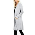 thumbnail image 2 of J. METHOD Women's Open Front Long Sleeve Cardigan Casual Basic Lightweight Soft Sweater with Slouchy Pockets NEWJ1440 Heather Grey XL, 2 of 5