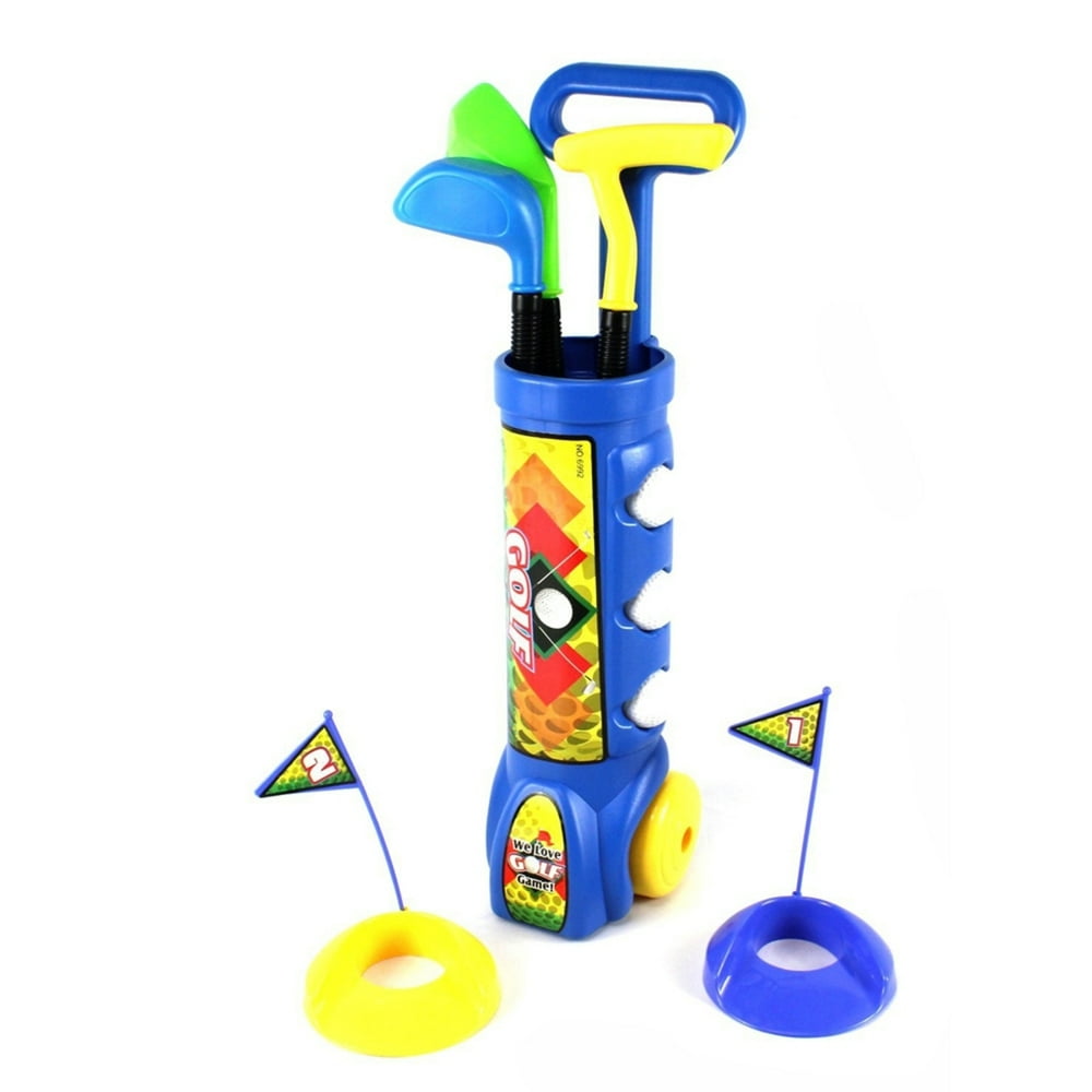 Kid's Golfer Toy Golf Set w/ 3 Golf Balls, 3 Types of Clubs, 2 Practice Holes, Perfect Golf Set