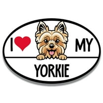 Magnet Me Up I Love My Yorkie Dog Breed Car Magnet Decal, 4x6 Inches Oval