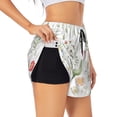 thumbnail image 1 of Balery Wildflower Watercolor 2 Pantalones cortos deportivos para mujer con forro y dos bolsillos, elásticos, para entrenamiento, gimnasio, yoga-Medium, 1 of 7