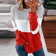 thumbnail image 1 of ICHUANYI Clearance Women's Round Neck Fashion Casual Long Sleeve Print Sweatshirt Tops Blouse(Orange, XXL) ICHUANYI WER2023081204661, 1 of 4