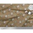 thumbnail image 3 of Soimoi Brown Cotton Voile Fabric Gloves & Santa Face Christmas Printed Craft Fabric by the Yard 42 Inch Wide, 3 of 3