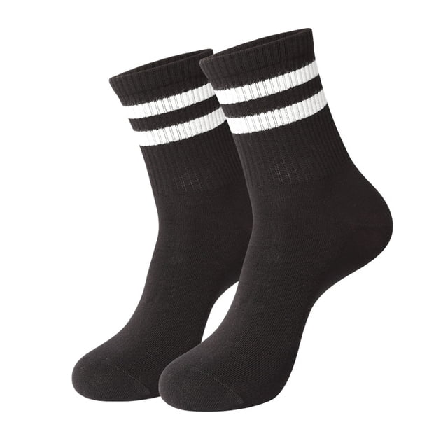 Xiao Hua 10 pares de calcetines de algodón para mujer, finos, suaves, cómodos, transpirables, de vestir, por encima del tobillo, para negocios, informales y deportivos (negros).