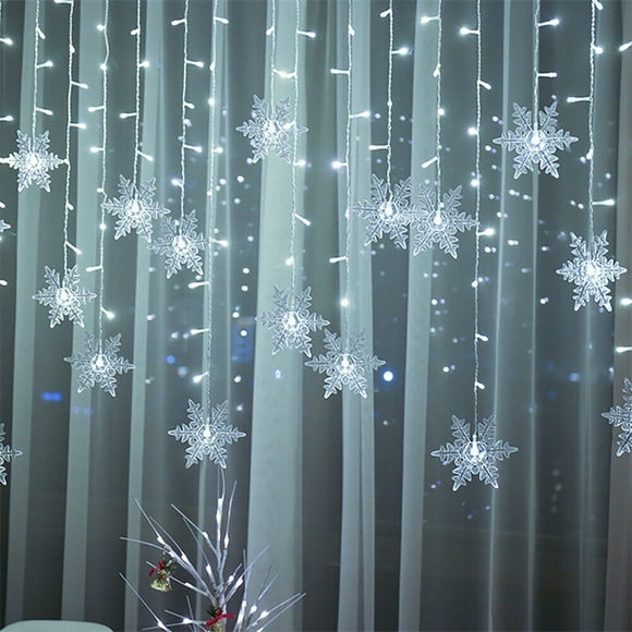 UsRHHA 4M 96 LED Snowflake Light String 8 Modes, IP44 Waterproof Party Wedding Decoration, Holiday Festive Lighting for Indoor Outdoor