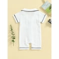 thumbnail image 4 of Suealasg Baby Boys Girls Pajamas Jumpsuit Infant Short Sleeve Lapel Button Romper Bodysuits Newborn Summer One Piece Clothes, 4 of 8