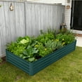 thumbnail image 3 of Heavy-Duty Galvanized Steel Raised Garden Bed Kit with Protective Cover – Sturdy Metal Planter Box for Vegetables, Flowers & Herbs – Open Base, Rustproof & Weather-Resistant – Grey & Dark Green, 3 of 8