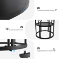 thumbnail image 3 of Kojooin Round Dining Table for 4-6, 47 Inch Circle Kitchen Table with Storage Shelf and Metal Frame for Apartment, 3 of 9