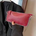 thumbnail image 1 of LNGOOR Sac à Chaîne Perlée pour Femmes avec Bandoulière, Nouveautés d'Été, Sacs Bandoulière en Cuir PU à Rivets pour Femmes, Petit Sac à Bandoulière à Chaîne pour Dame, Qualité, 1 of 7