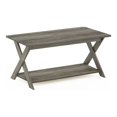 thumbnail image 1 of Furinno Table Basse Moderne et Simpliste à Croisillons, 35.4 Po x 19.6 Po x 16 Po, Chêne Français Gris, 1 of 4