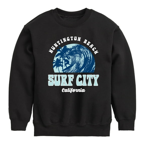 Instant Message - Surf City - Toddler & Youth Crewneck Fleece Sweatshirt