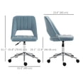 thumbnail image 2 of Sky Blue Velvet Swivel Office Chair - Mid-Back Computer Desk Chair with Adjustable Height & Scallop Design for Home Office & Living Room - 19.3" x 23.6", 2 of 7