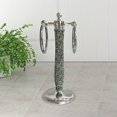 thumbnail image 2 of nu steel Beaded Heart Decorative Resin Fingertip Towel Holder Stand for Bathroom Vanity Countertop,Countertops,Kitchen to Display & Store Small Guest Towels or Washcloth-2 Hanging Rings -Chrome BHT18, 2 of 3