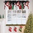 thumbnail image 4 of Red Snowman Valances for Windows, 42 x 18in, Christmas Let Snow Pine Trees Bird Snowing Black Rod Pocket Kitchen Valance Curtain Light Filtering Window Treatments for Living Room Bedroom, 1 Panel, 4 of 7
