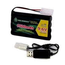 QBLPOWER 1pcs 9.6V 1500mAh NiMH Rechargeable Battery Pack for Toy RC Cars, Robots, Security Devices +1pcs USB