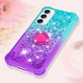 thumbnail image 6 of Slim Fit Phone Case for Samsung Galaxy S23 FE, Bling Shiny Quicksand Effect TPU Bumper Case with Four Corners Heavy Anti-Fall Protection Case for Galaxy S23 FE,Blue Purple, 6 of 7
