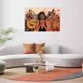 thumbnail image 3 of African jazz band on a colorful background performing 36x24in canvas wall art stretched on wood frame, 3 of 7
