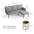thumbnail image 6 of Aiho 3-Piece Patio Furniture Set, All-Weather Wicker L-Shaped Outdoor Conversation Set with Coffee Table & Thick Soft Cushions, Perfect for Patio, Garden, Yard, Gray, 6 of 8