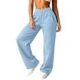 thumbnail image 4 of BUIGTTKLOP Womens Sweatpants Fleece Lined Wide Leg Baggy Lounge Sweat Pants High Waisted Comfy Casual Warm Fall Winter Workout Gym Trousers, 4 of 7
