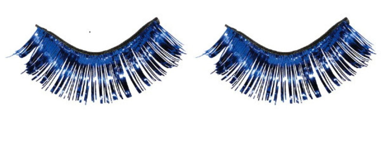 Blue Tinsel Fake Eyelashes Metallic 1 /2 x 1 inch Self Adhesive