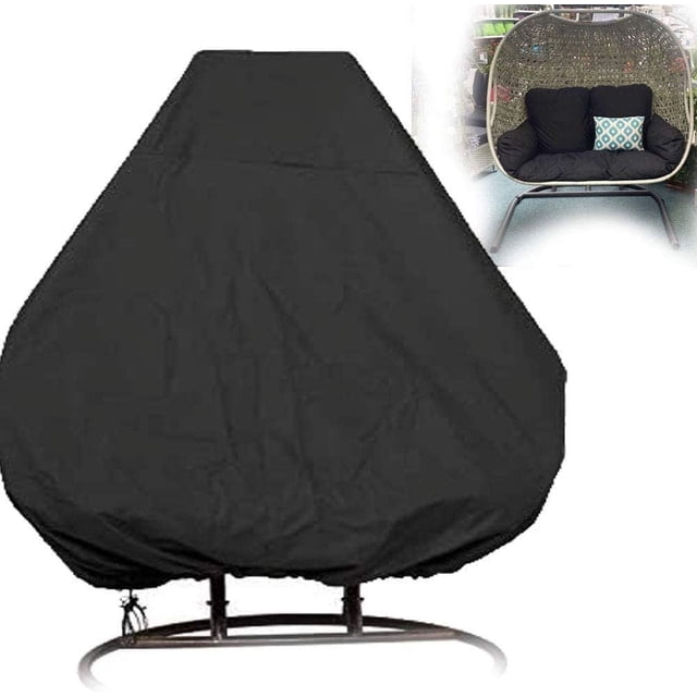 Nvzi Funda para silla colgante para columpio doble de 91 x 80 pulgadas, funda para soporte de patio, funda de mimbre para columpio de huevo, funda para silla tipo capullo