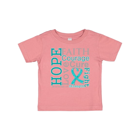 Inktastic Ovarian Cancer Hope Faith Motto Boys or Girls Baby T-Shirt