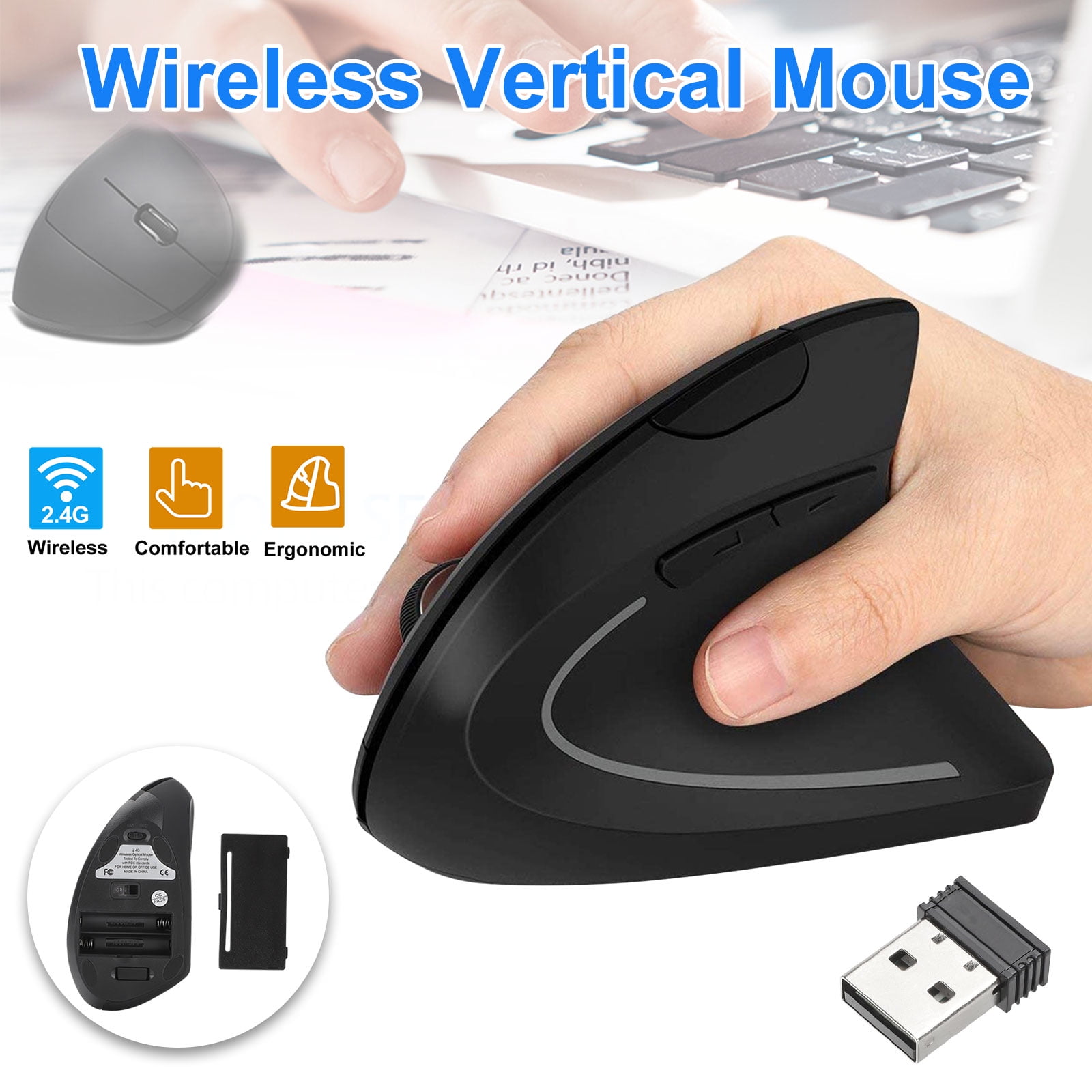 Vertical Mice Ergonomic Wireless Mouse, EEEkit Vertical Mouse Ergonomic