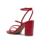 thumbnail image 3 of Sandalias de Tacón Cuadrado con Tiras Rojas para Mujer DREAM PAIRS 8 cm, 3 of 7