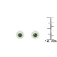 thumbnail image 5 of Sterling Silver 1/4ct. TDW Treated Green Diamond Bezel Stud Earrings (Green,I1-I2), 5 of 7