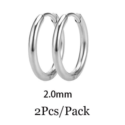 6/8/10/12mm pequeños coreanos pequeños de acero inoxidable redondos Mini pequeños buenos pendientes de aro Huggie para mujeres cartílago Piercing anillo de bucle Tan Jianjun unisex