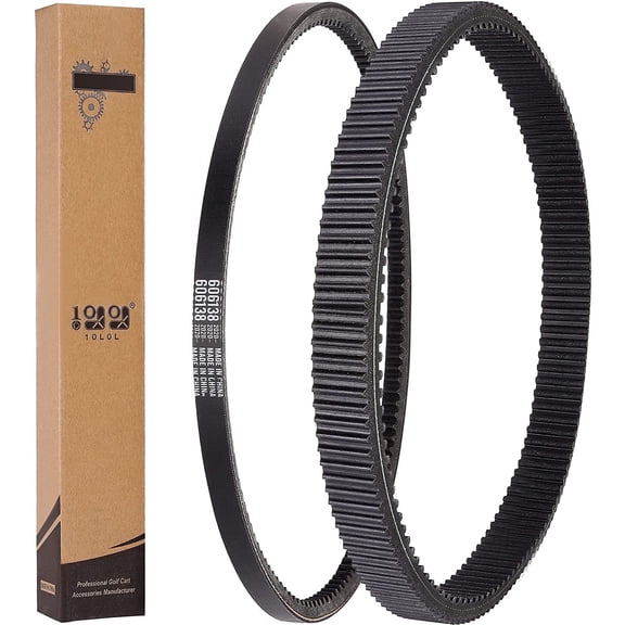 10L0L Golf Cart Clutch Drive Belt w/Starter Generator Belt for EZGO TXT RXV 2010-up with Kawasaki Engine,OEM# 618630, 606138, 16548G1
