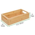 thumbnail image 3 of mDesign Bamboo Office Organizer Container Bin with Handles,  2 Pack, Natural/Tan, 3 of 8