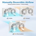 thumbnail image 3 of Tornado 9 Inch Dual Window Fan with 8-Hour Timer and 3-Speed Settings, 23.5-36 Inch Expandable, 3 Function Modes (Cooling/Exhaust/Circulation), Detachable Base, Remote Control Window Fan for Home, 3 of 8
