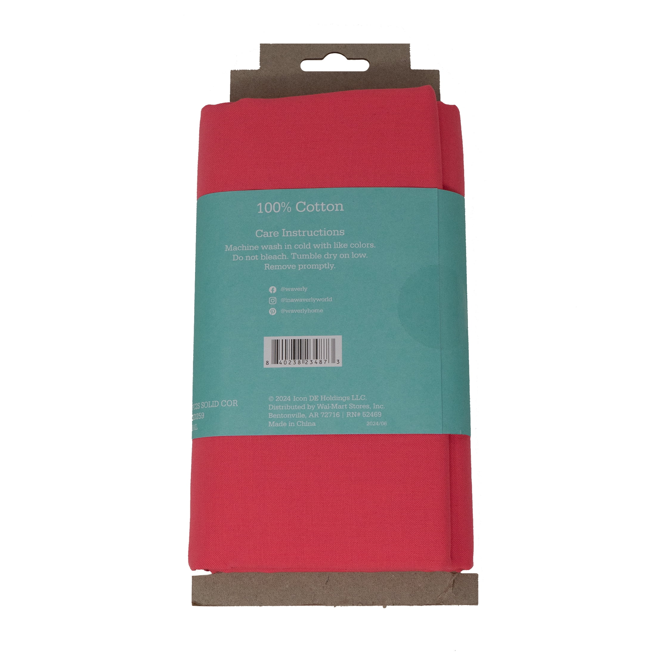 (2 pack) Waverly Inspirations 2 Yard Cut 100% Cotton Solids Fabric, Coral, 44" Wide for Quilting & Sewing