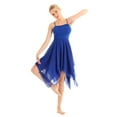 thumbnail image 5 of CHICTRY Womens Lyrical Dance Dress Chiffon Sequins Asymmetric Midi Dress Dancewear, 5 of 7