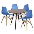 thumbnail image 2 of Comedor Oslo Redondo Nogal para 4 Personas Sillas Oslo Azul, 2 of 8