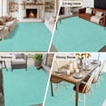 thumbnail image 6 of Turquoise Area Rugs 6x9 for Living Room, Farmhouse Burlap Solid Teal Color Modern Linen Texture Non Slip Washable Rug Runner, Low Pile Indoor Floor Carpet Mat Bathroom Rugs for Bedroom, Kids Room, 6 of 9