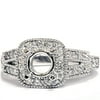 Pompeii 1/2ct SI Diamond Semi Mount Antique Engagement Setting (G/H,SI)