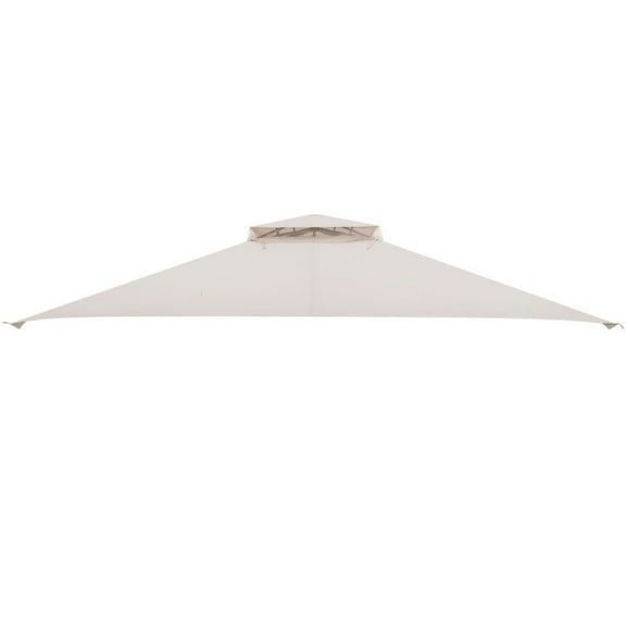 10x12 Gazebo Replacement Top, Waterproof Canopy Cover with Drainage, Beige Polyester Outdoor Patio Shade