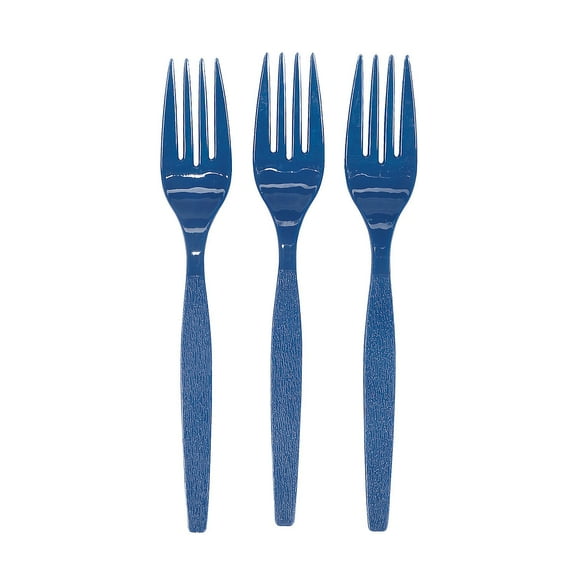 Navy Plastic Forks (50 Pc) - Party Supplies - 50 Pieces