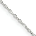 thumbnail image 1 of Sterling Silver 1.4mm Beveled Oval Cable Chain (42 X 1.4) Made In India qpe44-42, 1 of 5