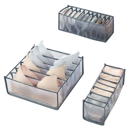 

3Pcs 1Set Bedroom Closet Organizer for Socks Panties Home Separate Underwear Storage Box Bra Foldable Drawer Organizer