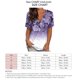 thumbnail image 5 of Top de mujer con estampado floral y cuello en V profundo Blusa de manga corta Blusa holgada informal de verano Púrpura M, 5 of 6