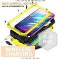 thumbnail image 4 of Case for iPhone 15,Military Grade 3 in 1 Metal Full-Body Rugged Stylish Kickstand Protective Case with Built-in Screen Protector Phone Case for iPhone 15,6.1 inch 2023 (Yellow), 4 of 17