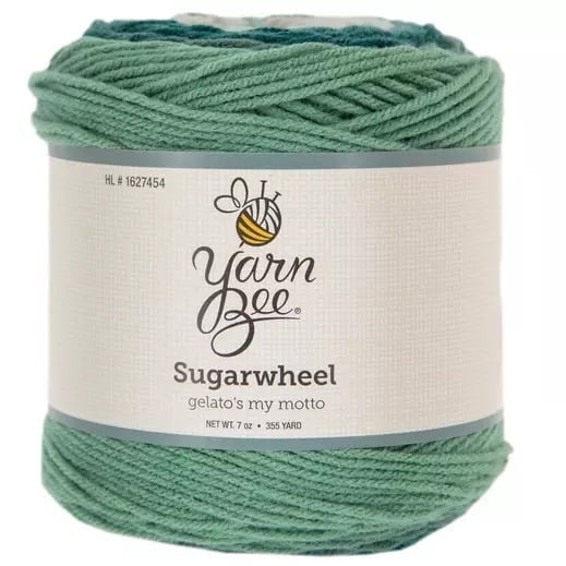 Yarn Bee Sugarwheel Yarn Cake, Medium Weight Acrylic, 355 Yards, Gelato's My Motto