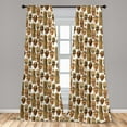 thumbnail image 4 of Ambesonne Ethnic Curtains, Vintage Plot Tribal Motifs, Pair of 28"x63", Dark Rosewood and Almond, 4 of 4